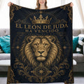 Manta León de Judá Ha Vencido – Apocalipsis 5:5 – Diseño Israelita Mesiánico 60×80
