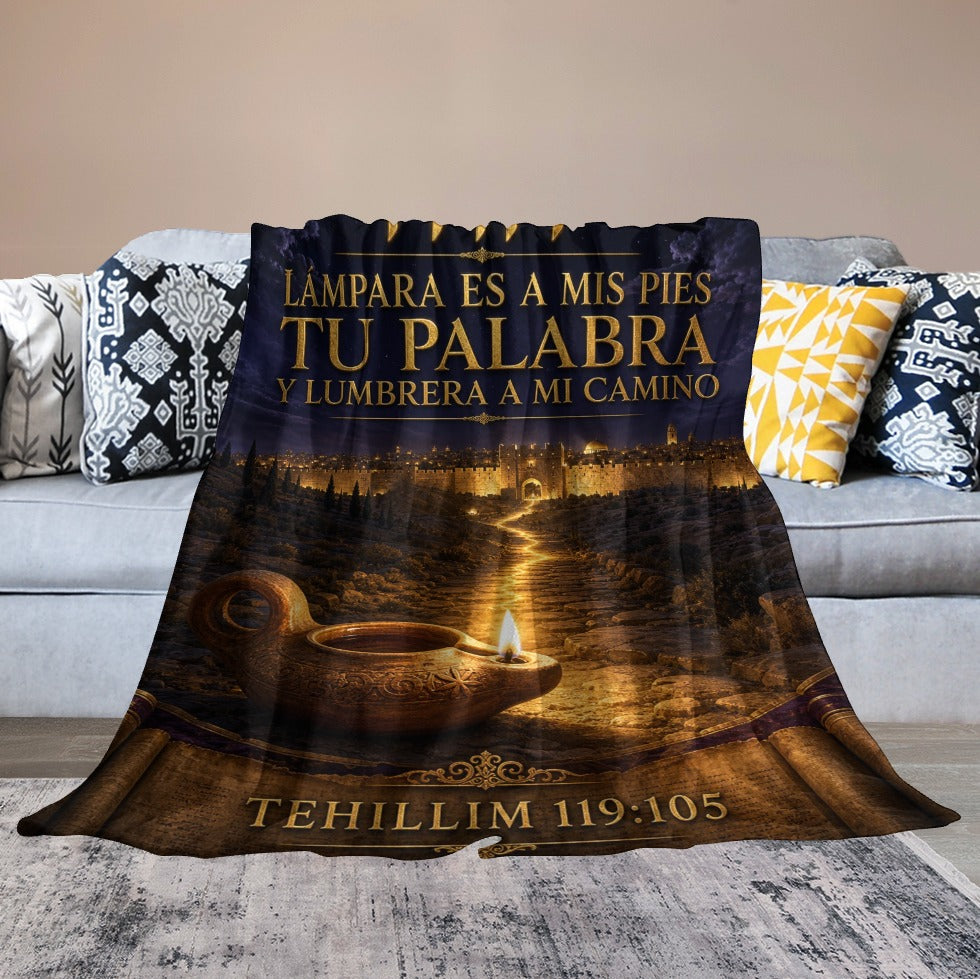 Manta Lámpara a Mis Pies – Tehillim 119:105 – 60×80
