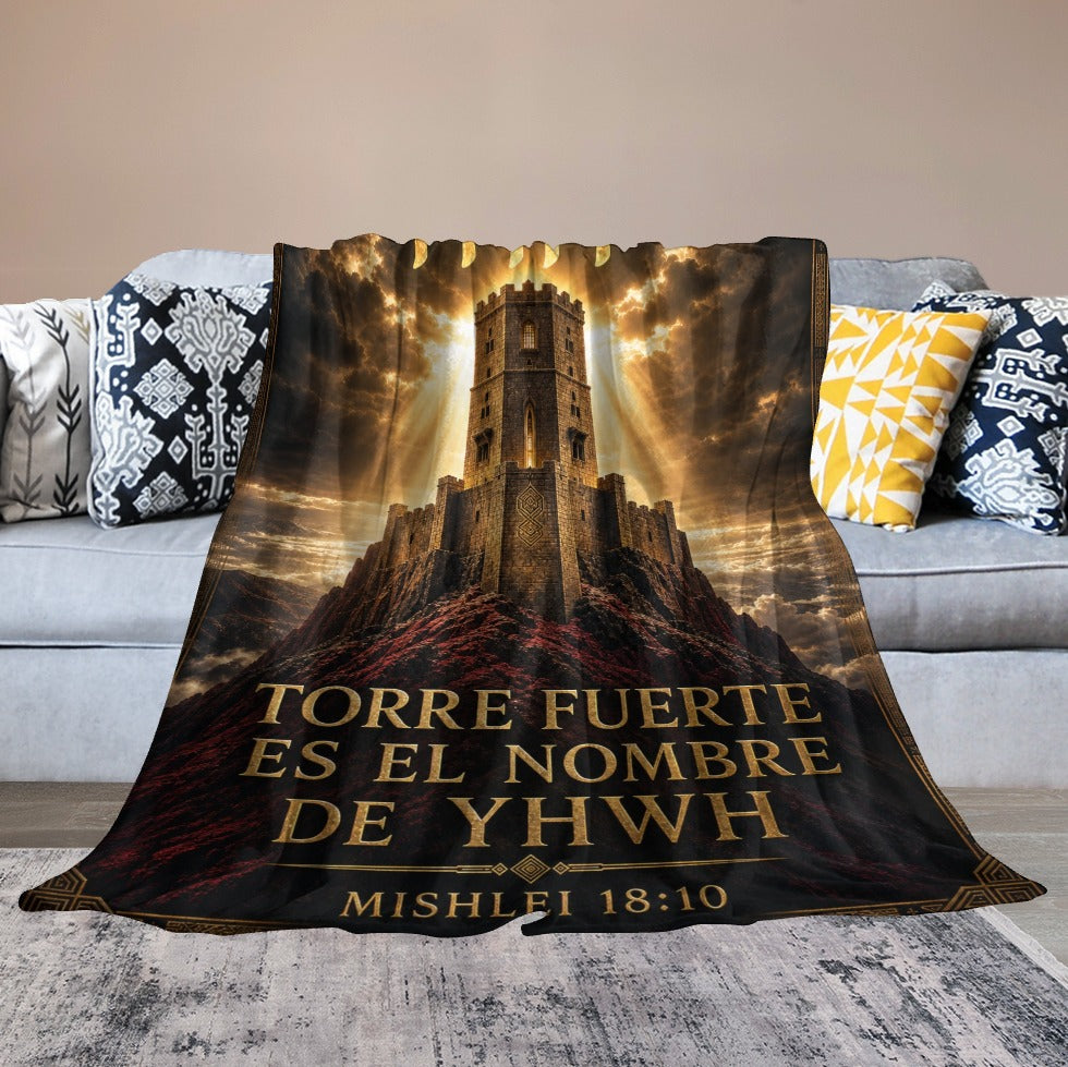 Manta Torre Fuerte es el Nombre de YHWH – Mishlei 18:10 – 60×80