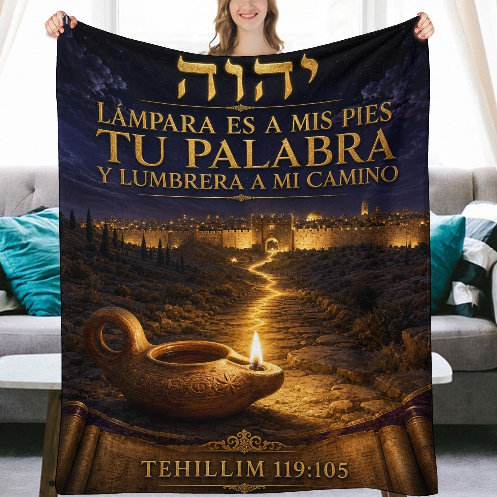 Manta Lámpara a Mis Pies – Tehillim 119:105 – 60×80