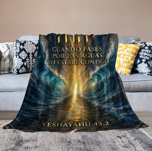 Manta Cuando Pases por las Aguas, Yo Estaré Contigo – Yeshayahu 43:2 – 60×80